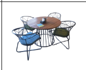 4 SEAER FENCHING CHAIR TABLE SET