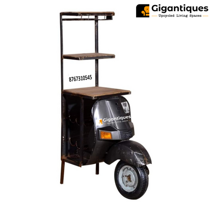 Scooter modify with new unique Side corner with storage shelf by Gigantiques