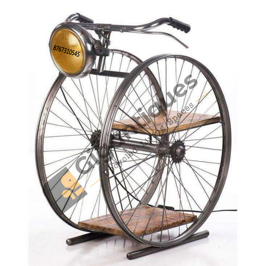 Double Bicycle Rim Chair with wood material living room decor 