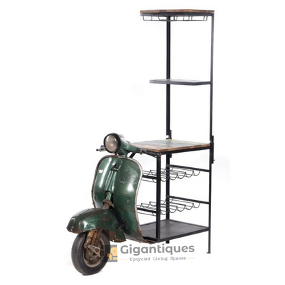 Scooter modify with new unique Side corner with storage shelf by Gigantiques