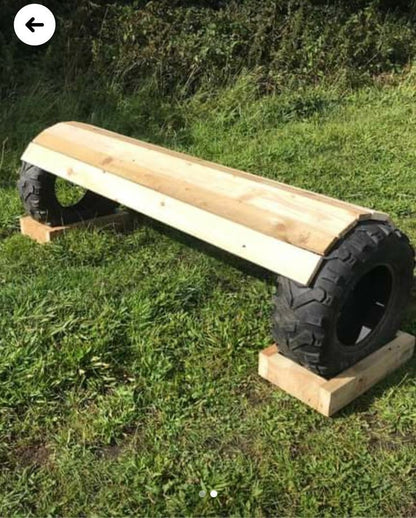 Tyre furniture Upcycled into tyre bench by best manufacturer Gigantiques