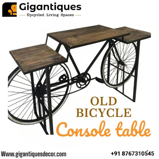 Old Bicycle console table