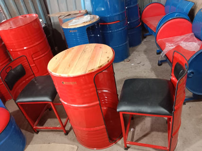 metal barrel furniture design by Gigantiques ino 2 Str Compact Seating | Cafe | Shop | Resto | Balcony Set