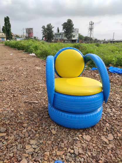 Tyre Furniture backrest chair with Double compartment Set by Gigantiques