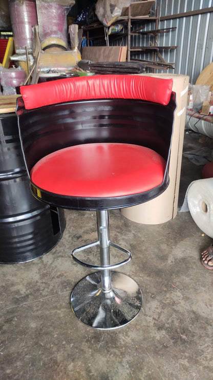 Gigantiques barrel furniture Revolving Heighted Bar Chair along with comfortable backrest