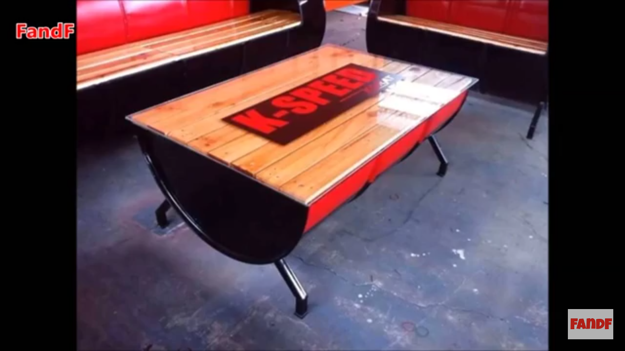 Half Barrel Table 