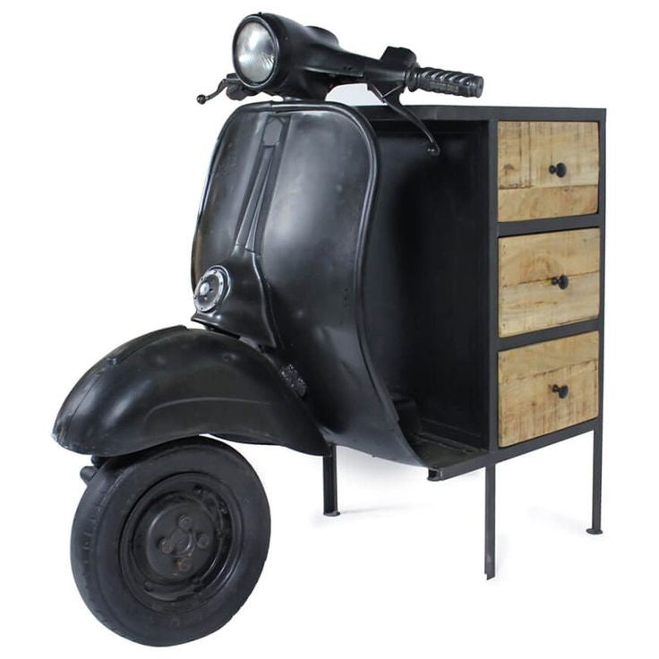 Scooter modify with new unique Side corner with storage shelf by Gigantiques