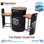 Two Seater compact Drum Furniture Set Useful for Cafe restaurant seating Size - H35 inch x ST HIGHT 25 INCH