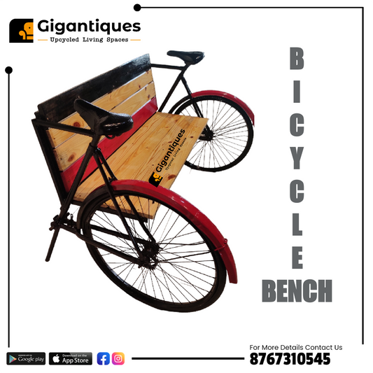 2 BYCYCLE RIM modify into BENCH with wood support by Gigantiques