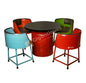 Metal drum furniture set Round table 